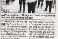 BAN president inaugurates SB3 coating Dimapur